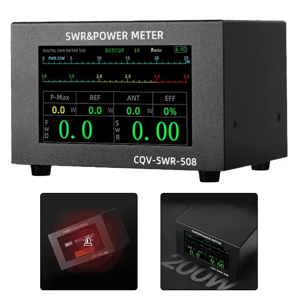 

4 3 IPS Color Display Digital VSWR Meter 200W Measurement Capacity Frequency Range 1 8 54MHz for Optimal Performance