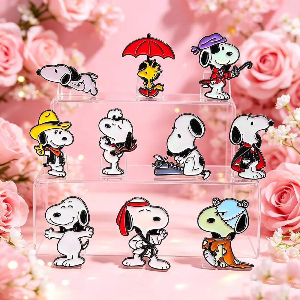 10 Stück Niedliche Cartoon-Hunde-Emaille-Metallbroschen, Exquisites und Schlichtes Kleidungsaccessoire, Geschenk Geeignet für Fans – Detail 2