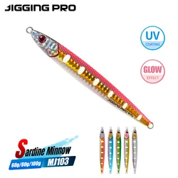 JIGGINGPRO 60g 80g 100g Sardine Minnow Metal Jigs Shore Jigging Lure Saltwater Fishing Bait Kingfish Amberjack