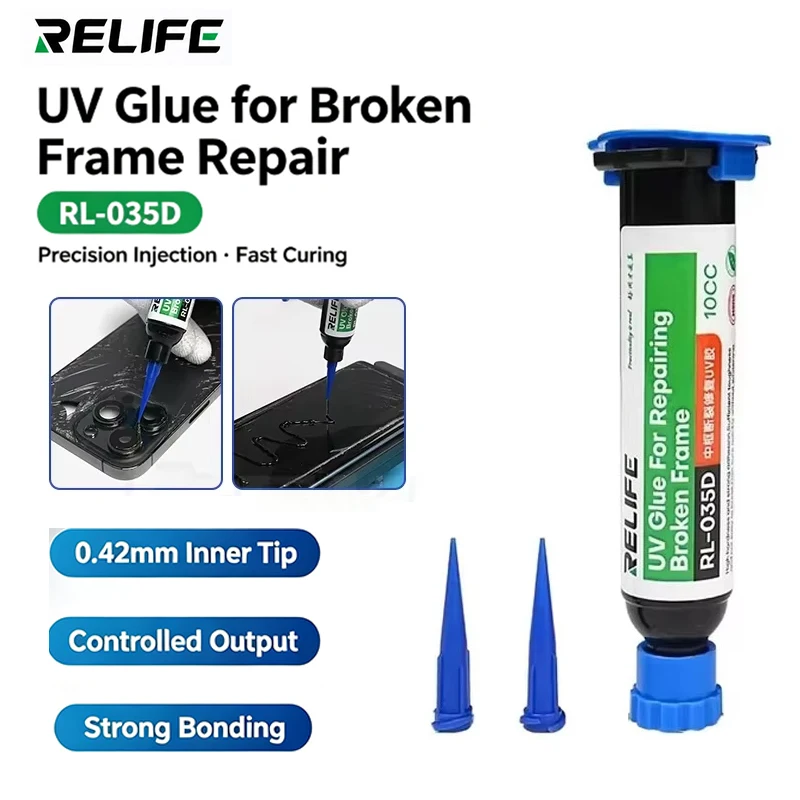 RELIFE RL-035D Middle Frame Repair UV Glue Fast Curing Strong Adhesion High Temperature Resistant For Phone LCD Repair