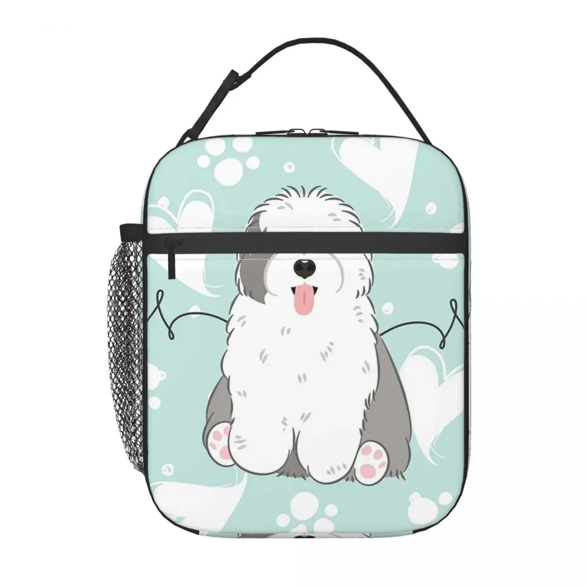 Love Old English Sheepdog Insulated Lunch Bag for Women Children Portable Food Boxes Thermal Lunch Box Tote
