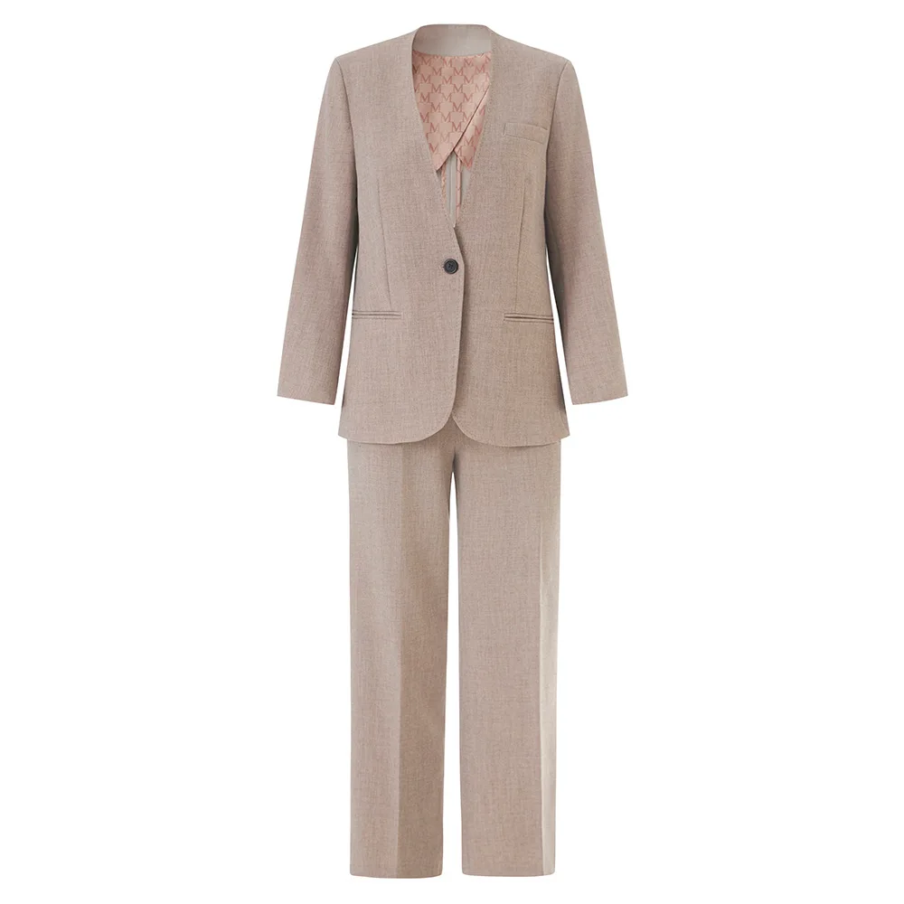 

Customized 2025 New Retro V-neck Design Style Versatile Suit Vest Coat Wide Leg Pants 3-Piece Set Formal West