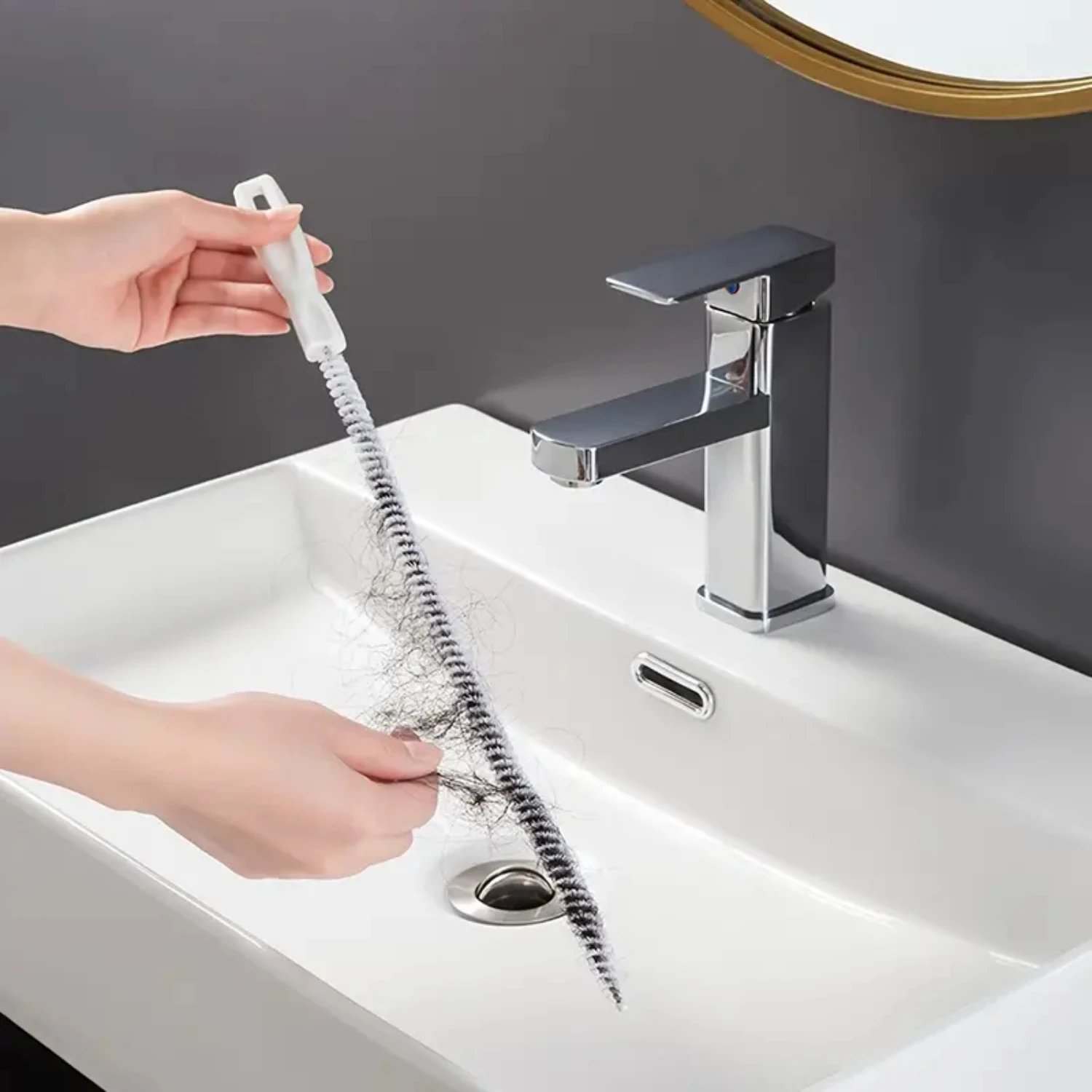 Flexible Household Sink Cleaning Tool - Multifunctional Pipe Dredging Brush for Sink Drain, Sewer Hair Catcher - 1pc Drain Clean