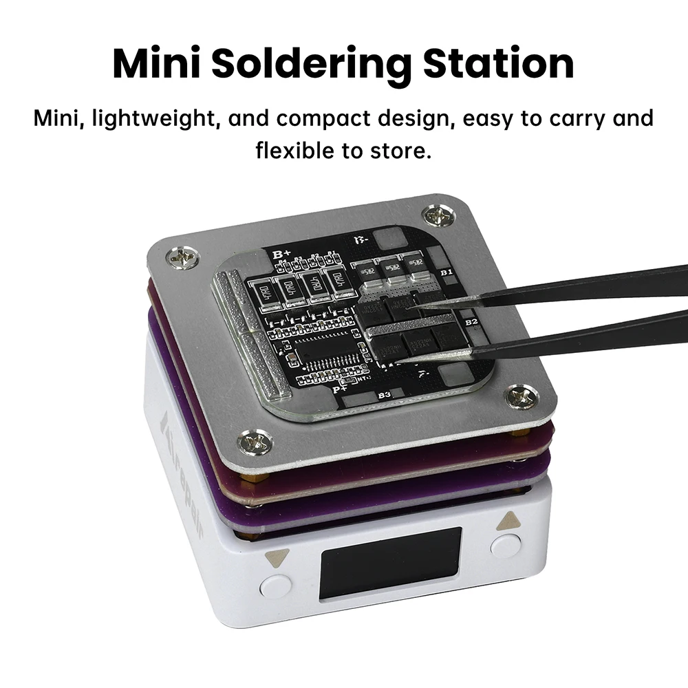 Mini Soldering Station PD65W 20V Digital Display Adjustable Heating Plate with Aluminum-Based Plate for Efficient Repair Tool