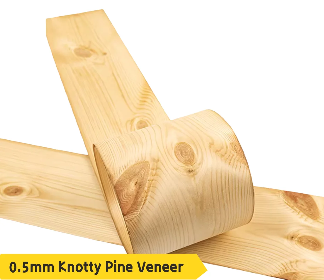 0.5mm  Natural Knotty Pine Wood Veneer Sheets DIY Crafts, Speaker Cabinet & Interior Decoration