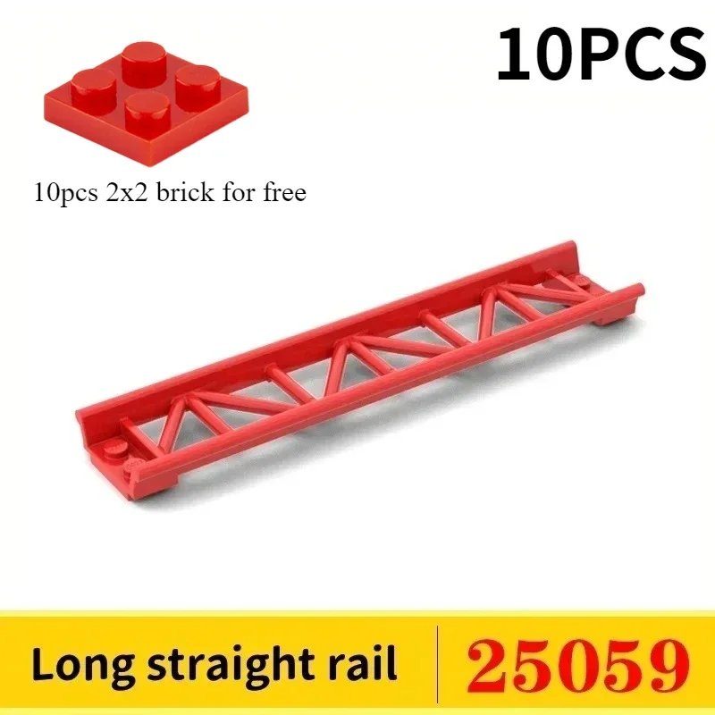 10 STKS Track Achtbaan Spoorweg Stad Trein Technisch Deel Bouwstenen Cadeau voor Kinderen Compatibel Leduo 26022 25059 25061