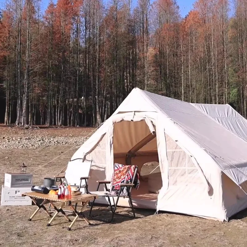All Season Luxury Cabin Air Tent, Cotton Blend One Room Camping House, 3000mm+ Waterproof for Outdoor Gathering Party