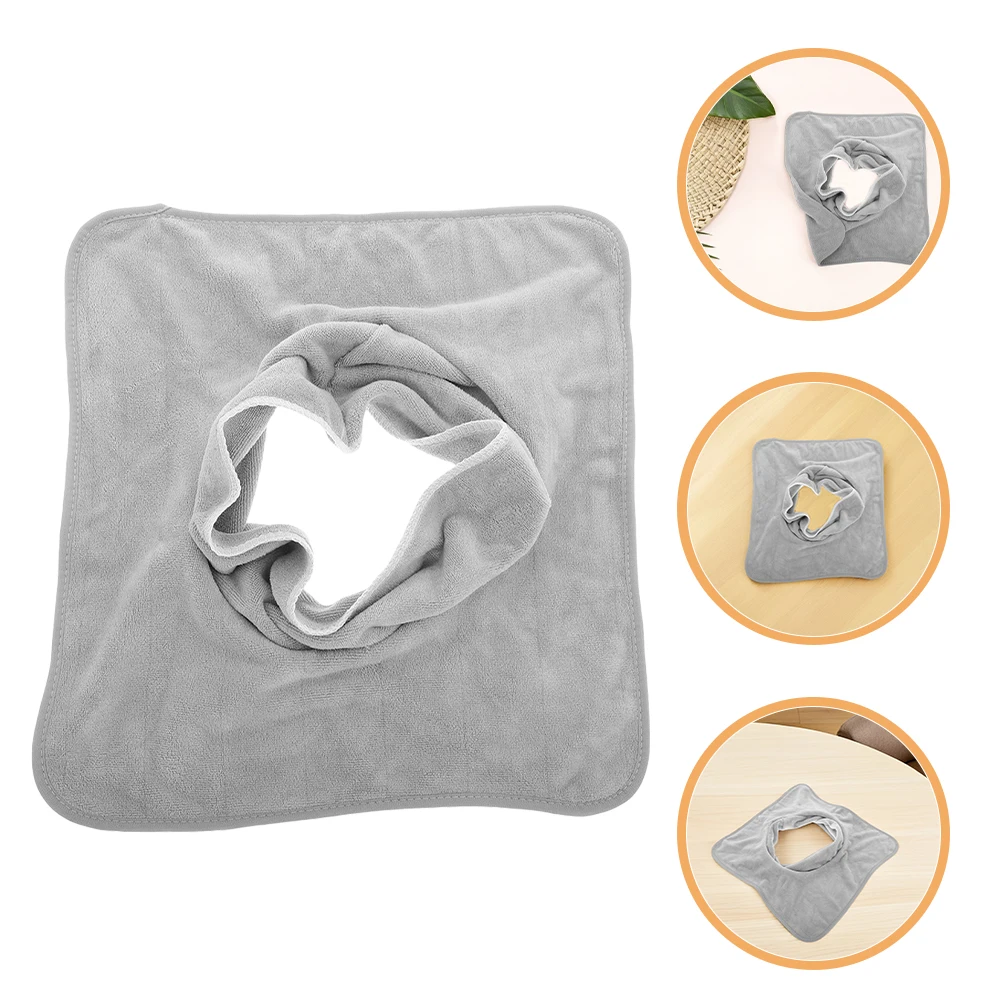 

2 Pcs Bedside Massage Towel Table Covers with Hole Face Towels Reusable Facial Mask Fiber Beauty Salon