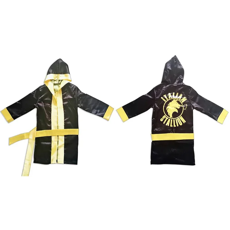 Kinderen Jongen Meisjes Rood Zwart Rocky Balboa Boxer Kostuum Kleding met Shorts Film Boksen Gewaad Kostuum voor Kid Party Carnaval