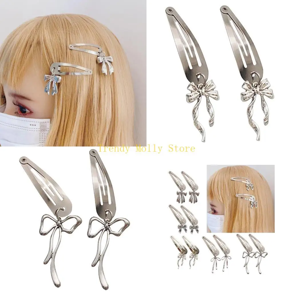 

N5KB Bowtie Pendant Side Hair Clip Girl Hair Styling Bowknot Clip Decorative Sidepin