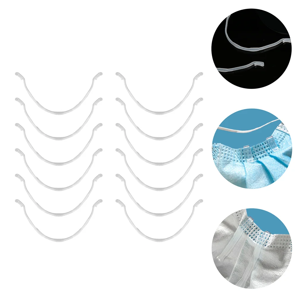 

12 Pcs Kids Face Mask Mouth and Nose Bracket Strip Support Strap Insert Aldult Cutting White Protection Child