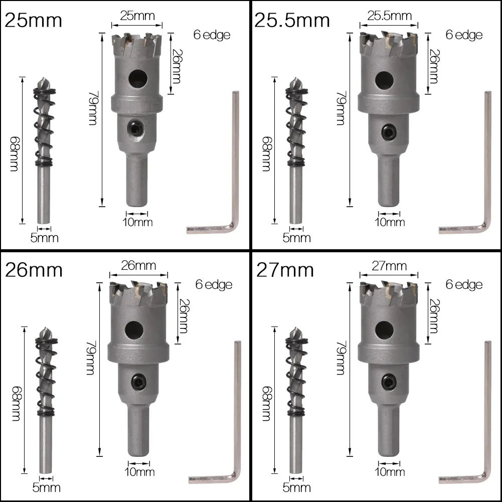 1PC 5A Punta In Metallo Duro TCT Punta Del Trapano Foro Seghe 27-37mm Punta del trapano Set Hole Seghe Cutter Per Acciaio acciaio Della Lega del Metallo di Perforazione Bit