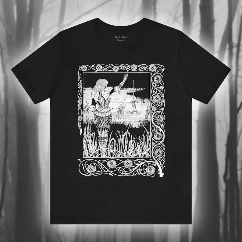 Excalibur In The Lake - Aubrey Beardsley Art Nouveau Tee