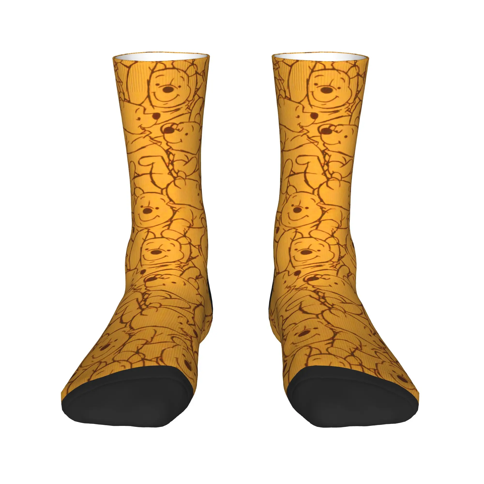 

Novelty Mens Cartoon Bear Winnie The Pooh Dress Socks Unisex Comfortable Warm 3D Printed Crew Socks