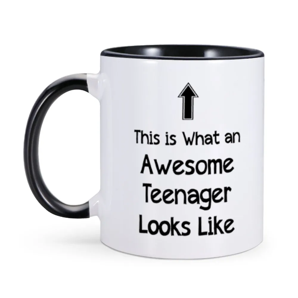 Funny Awesome Teenager Coffee Mug This Is What an Awesome Teenager Looks Like 11oz Ceramics Unique Novelty Tea Cups for Child