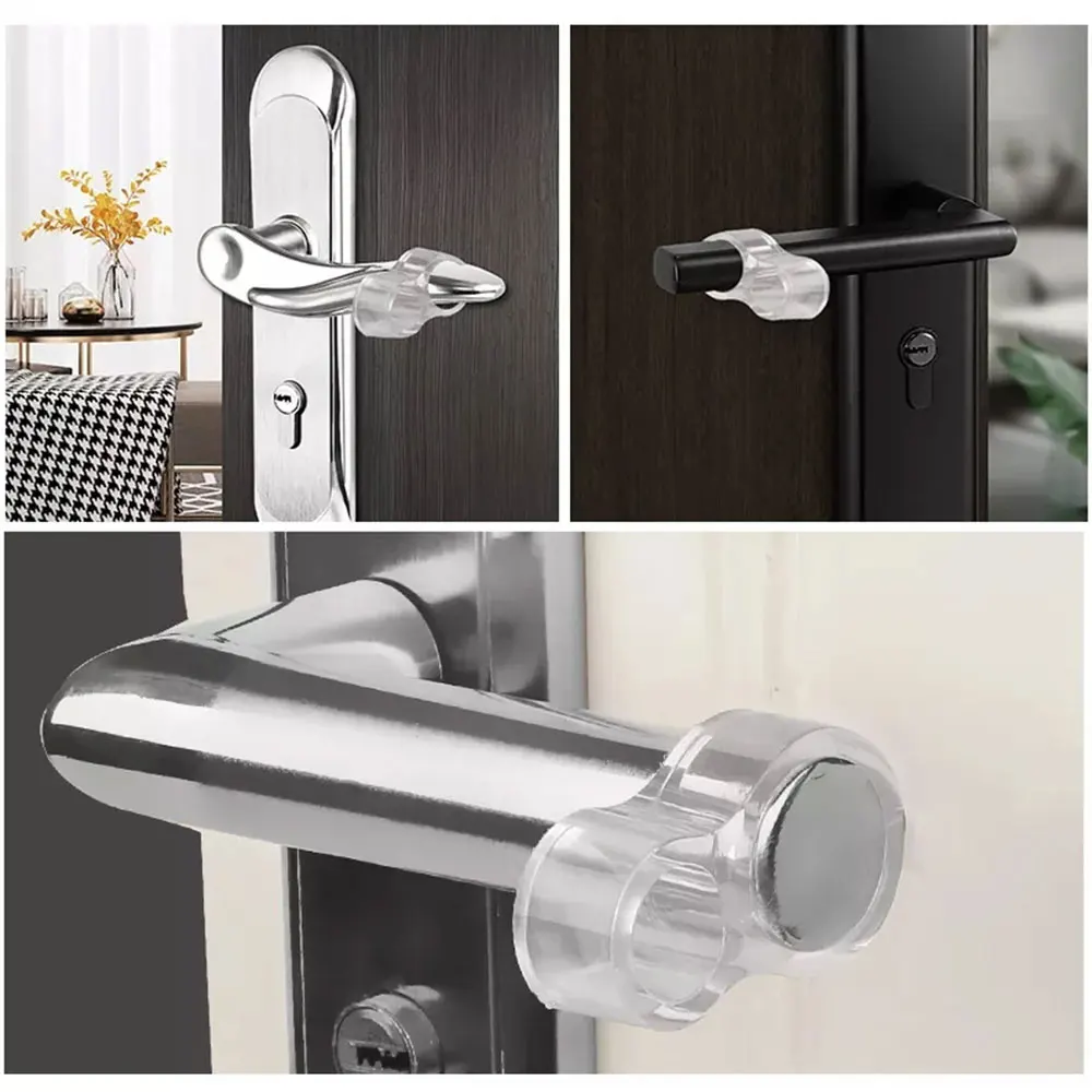 Handles Door Stopper Silicone Gel Door Stop Transparent Wall Protection Door Knob Bumper Furniture Protector Pad Handle Buffer