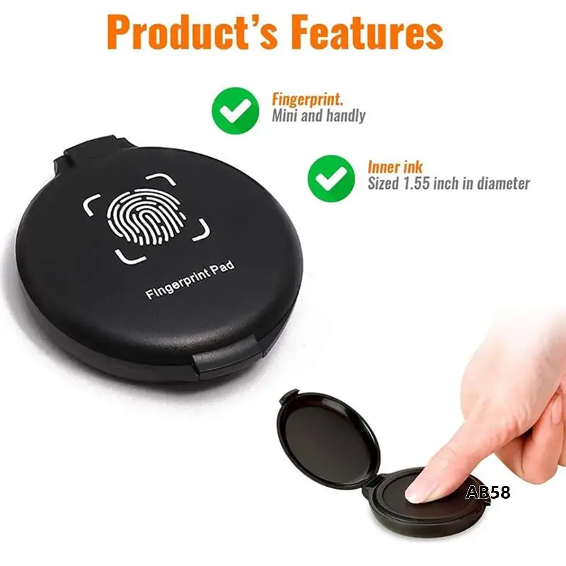 Fingerprint Ink Pad No-Wash Quick-Drying Portable Quick-Drying Ink Pad Red 1 Piece Plastic