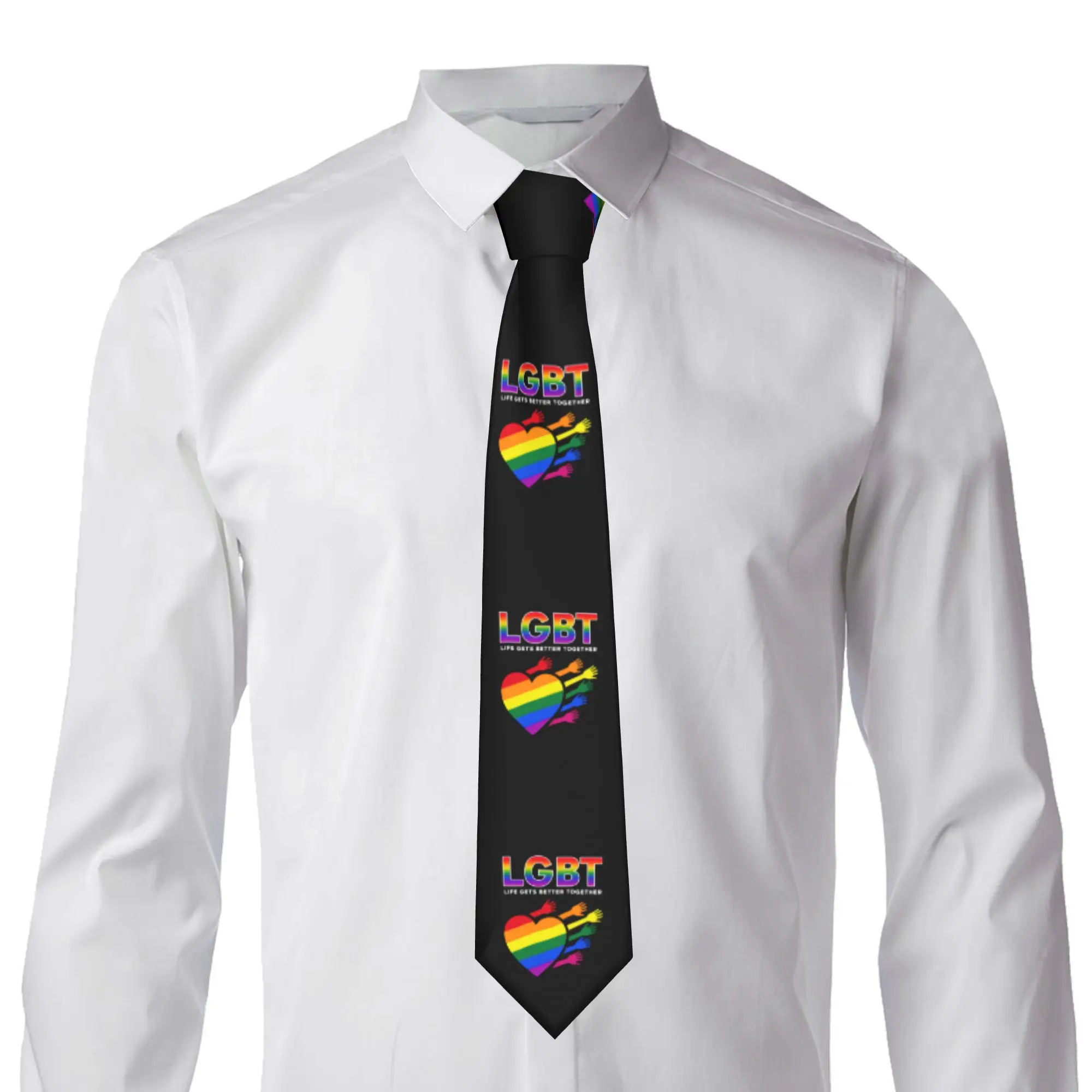 Equality Hurts No One LGBTQ Love Is Love  Neck Ties for Men Fashion  Silk Wedding Neckties