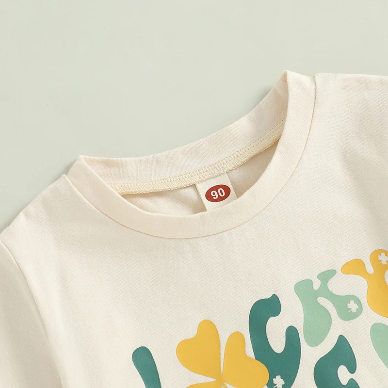 

Kids Summer T-shirt with Round Neck and Short Sleeves Featuring Fun Letter Prints for a Stylish and Comfortable Look