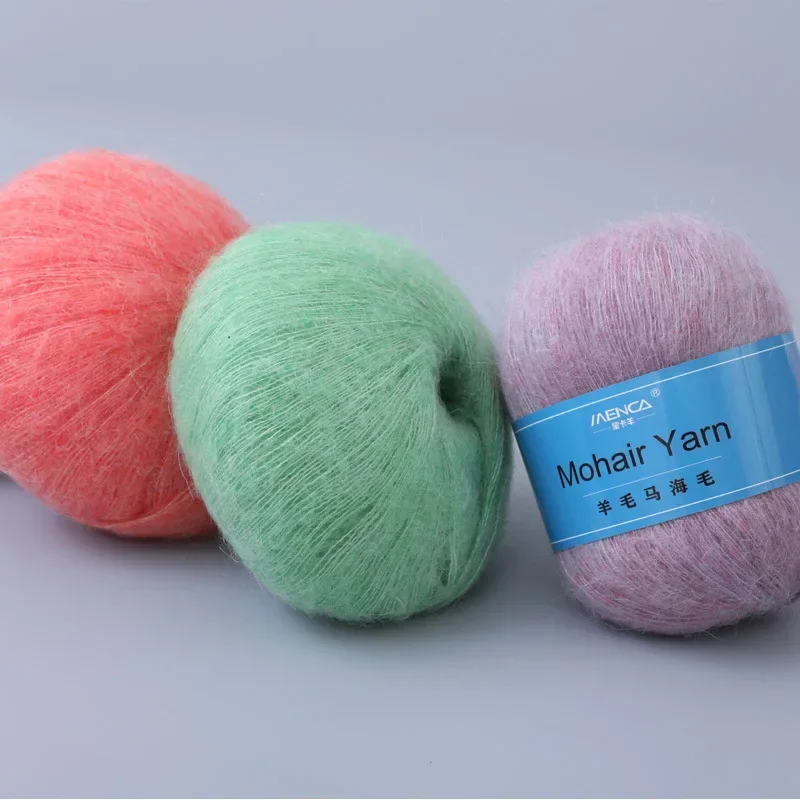 50g Wool Mohair Yarn, Multi-color Knitting Yarn,Winter DIY Hand Crochet Wool Yarn, Scarf, Hat, Coat, Scarf Thread,Christmas Gift