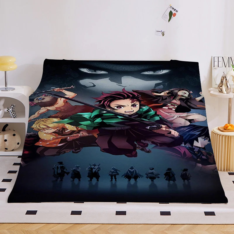 Winter Blanket Sofa A-Demon A-Slayer Microfiber Bedding Warm Bed Fleece Camping Custom Nap Anime Fluffy Soft Blankets King Size