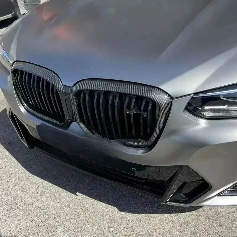 Shock-Absorb Real Carbon Fiber Front Intake Grille Fit X G0 X4 G0 X F X4M F Car Exterior Modifiion Accsori Secure-Mount