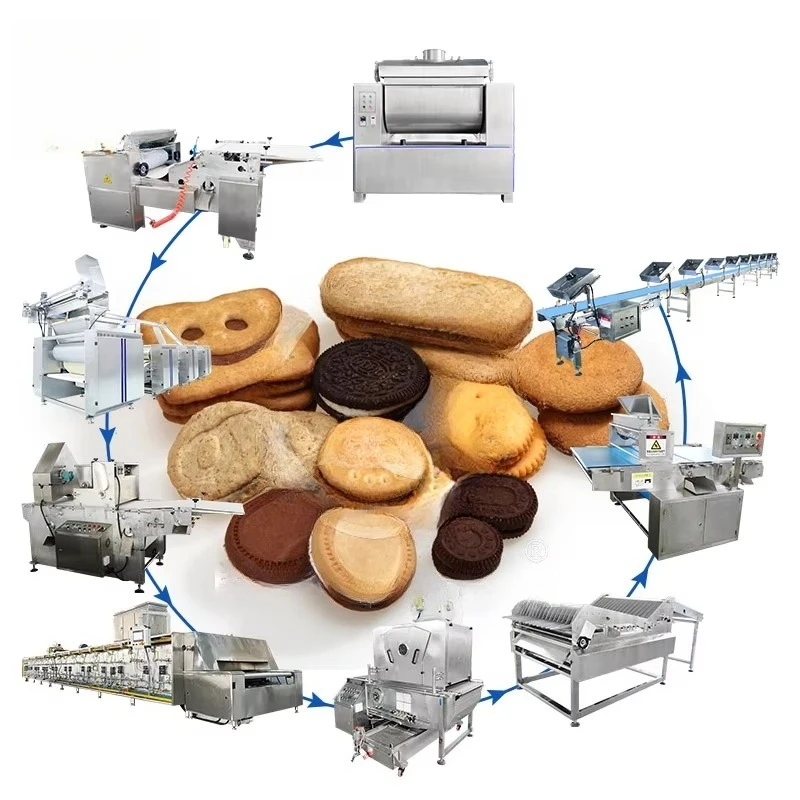 Línea de producción de galletas Cracker de máquina de fabricación de galletas completamente automática personalizable