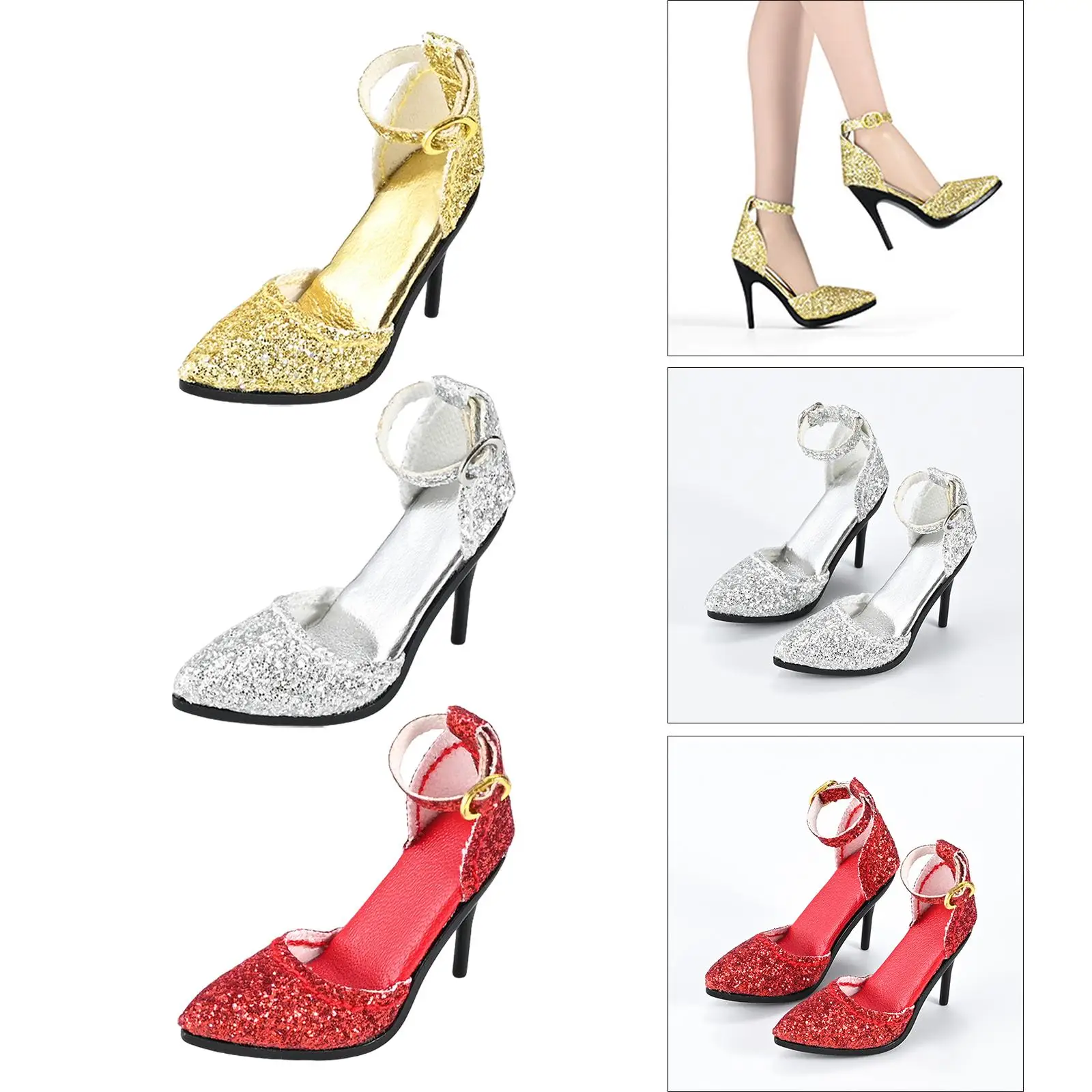 1/6 Scale Heeled Footwear, Mini Model, Doll Accessories for 12in Female Action Figures