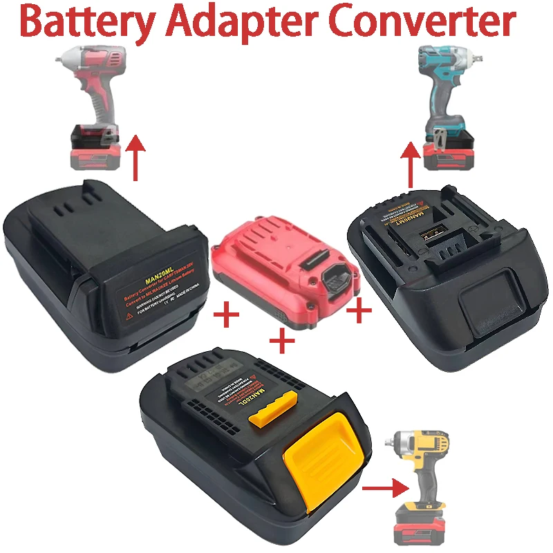 

For Craftsman V20 20V Lithium Batteries for Dewalt/Makita/Milwaukee 18/20V MAX XR Power Tools MAN20DL MAN20MT MAN20ML Adapter