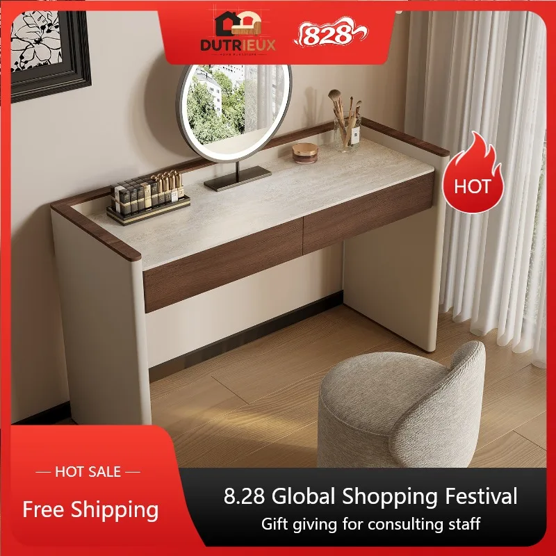 Aesthetic Organizer Dressing Table Minimal Desings Metal Luxury Wooden Dressers Mirror Storage Comoda Pra QuartoSalon Furniture