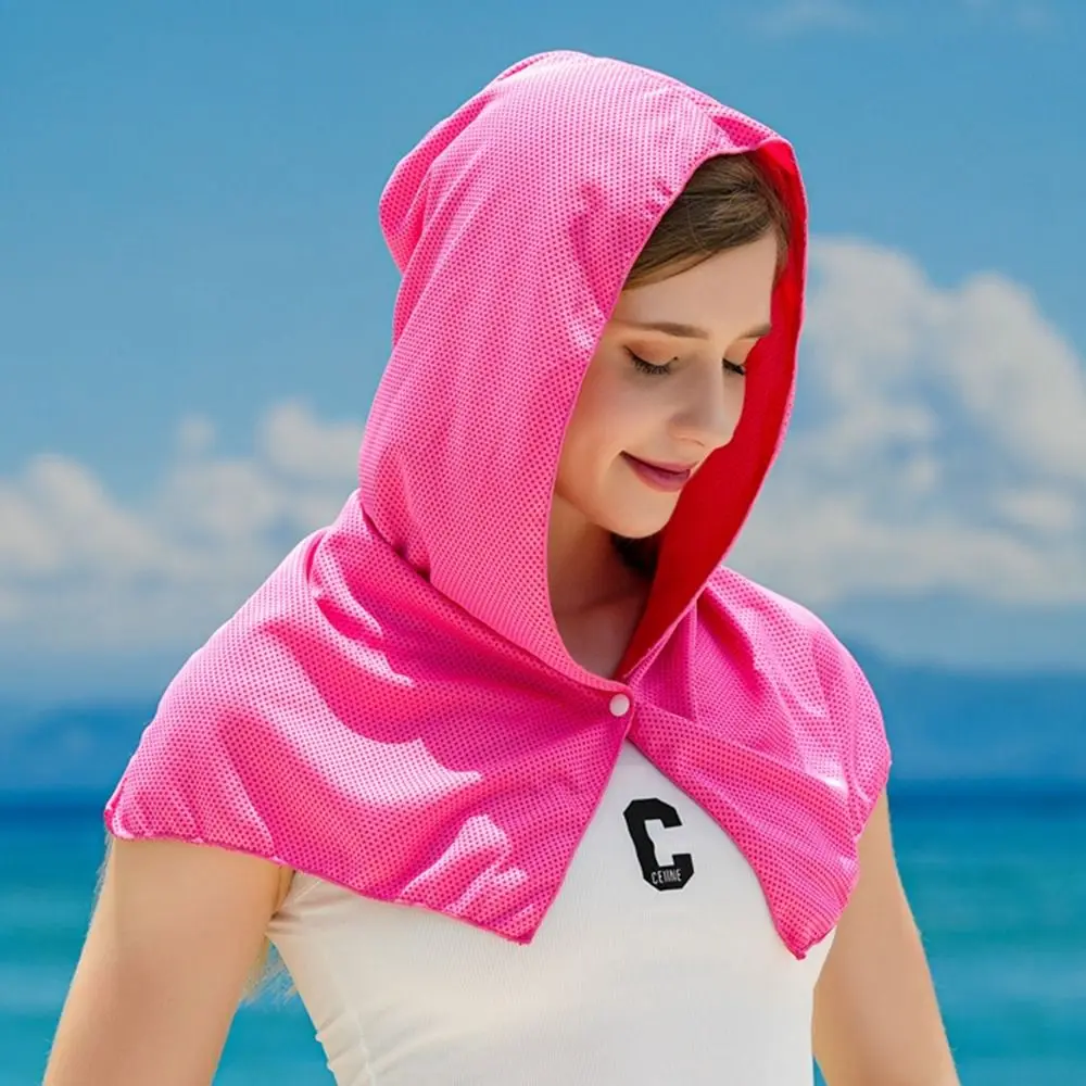 Elastic Solid Color Outdoor Sun Hat Towel Sunscreen Scarf Sunscreen Shawl Quick Drying UV Protection Cycling Cap Women