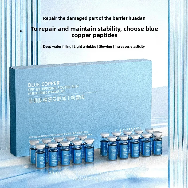 Oligopeptide Wrinkle - Blaues Kupferpeptid Gefriergetrocknetes Pulver-Set Oligopeptid Anti-Falten