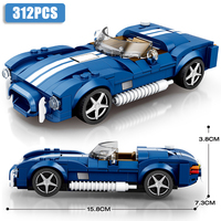 312PCS AC COBRA Car Building Block Set Creative City Vehicle Diy Car Model Bricks Desktop Display Toys For Kids Holiday Gifts