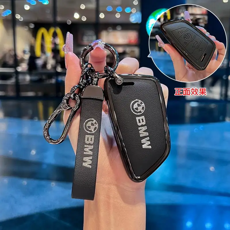 

Zinc Alloy Leather Car Key Case Shell Cover For Bmw F20 G20 G30 X1 X3 X4 X5 G05 X6 X7 G11 F15 F16 G01 G02 F48 Auto Accessories