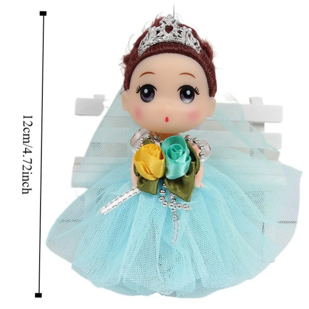 12 cm große Augen Prinzessin BJD Puppe bewegliche koreanische Make-up-Look 12 cm Bjd Puppe süße dicke Haare Hochzeitskleid Mini Mädchen Spielhaus