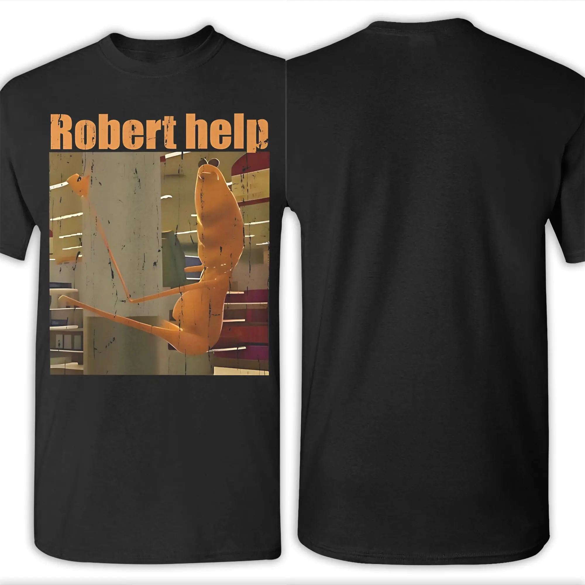 Men Women Marcus the Worm Robert Help  Shirt Pure Cotton Graphic Printed Tee Shirts  Clothing Outfits