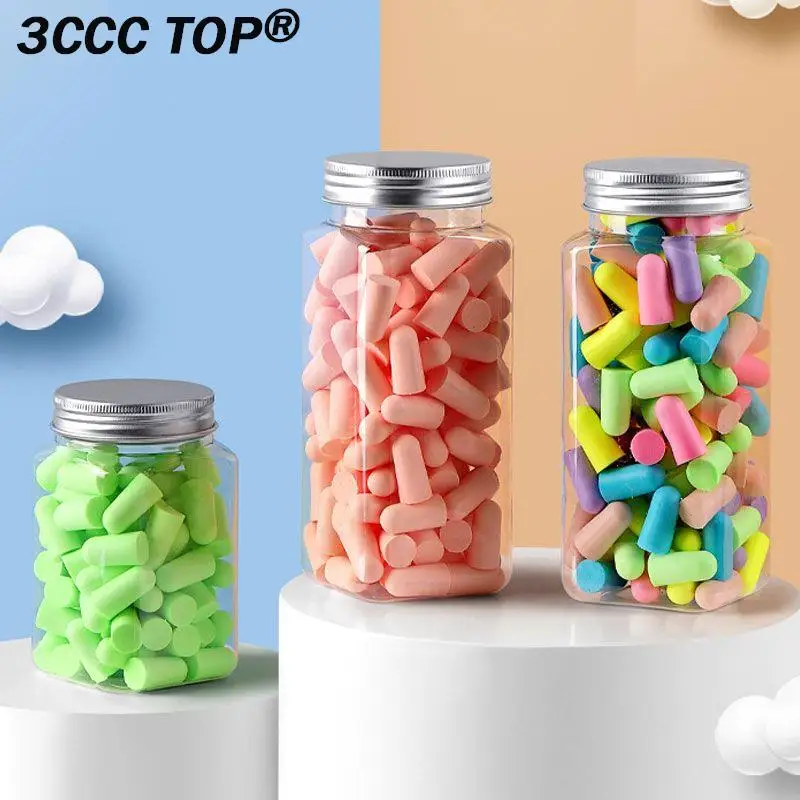 24/60/120Pcs Soft Sponge Soundproof Earplugs Sleeping Ear Plugs For Sleeping Travel Noise Reduction Rate 35.5db Sound Insulation