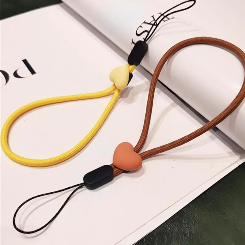Creative Mobile Phone Lanyard Short Wrist Type Peach Heart Resin Mobile Accessories Phone Lanyard Ring Strip For