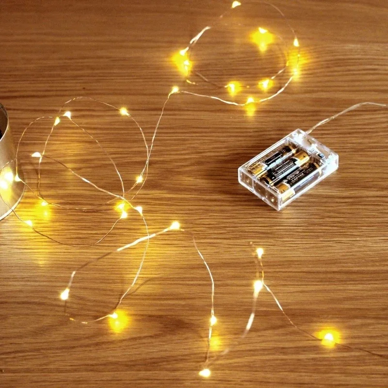 LED String Lights Copper Wire Starry Fairy Lights Battery Operated Light for Home Bedroom Christmas Parties Wedding Decoration