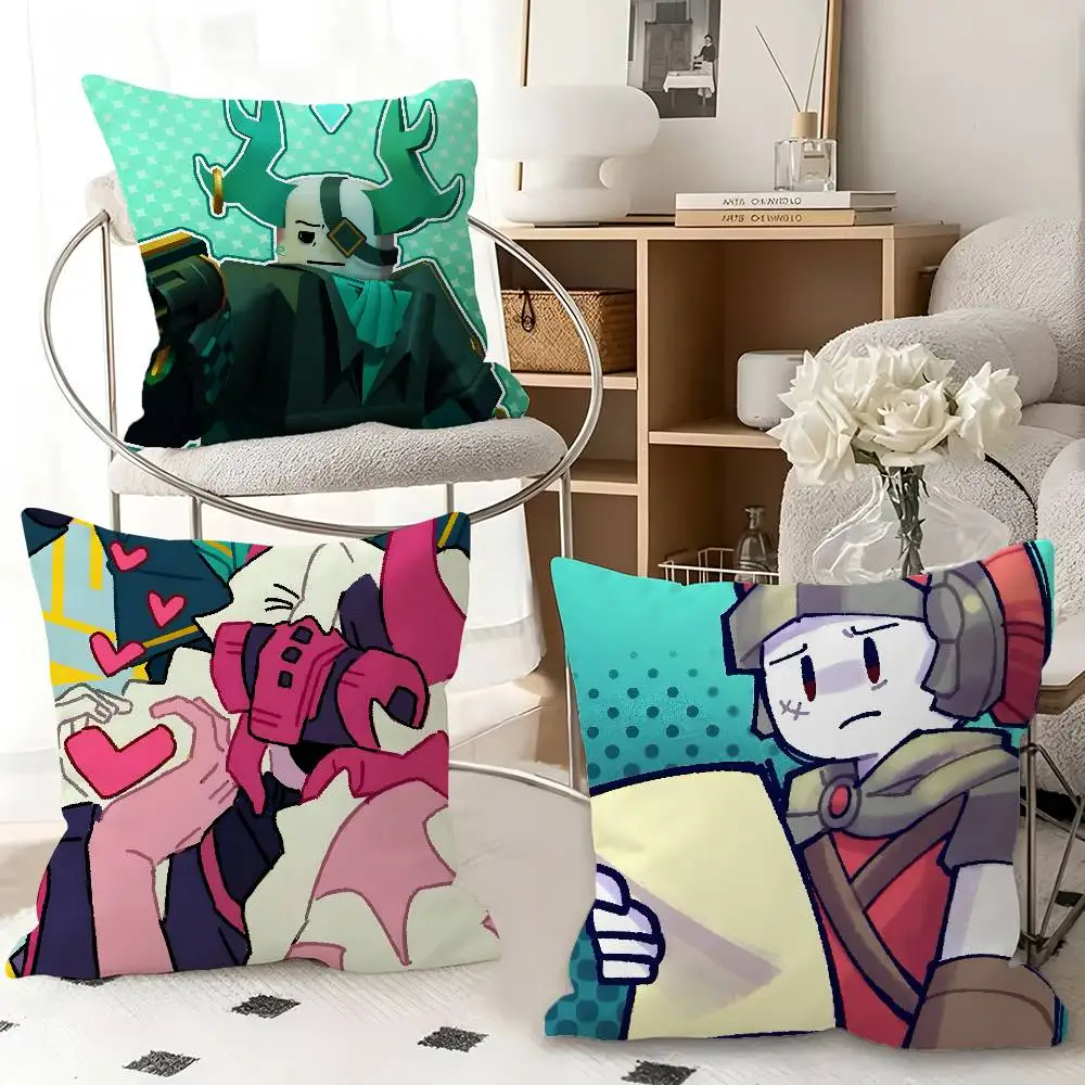 1pc Funny Subspace Sword Medkit Meme Game P-Phighting Pillow Case Fashion Square Bedroom Sofa Room Ins Decoration Leisure