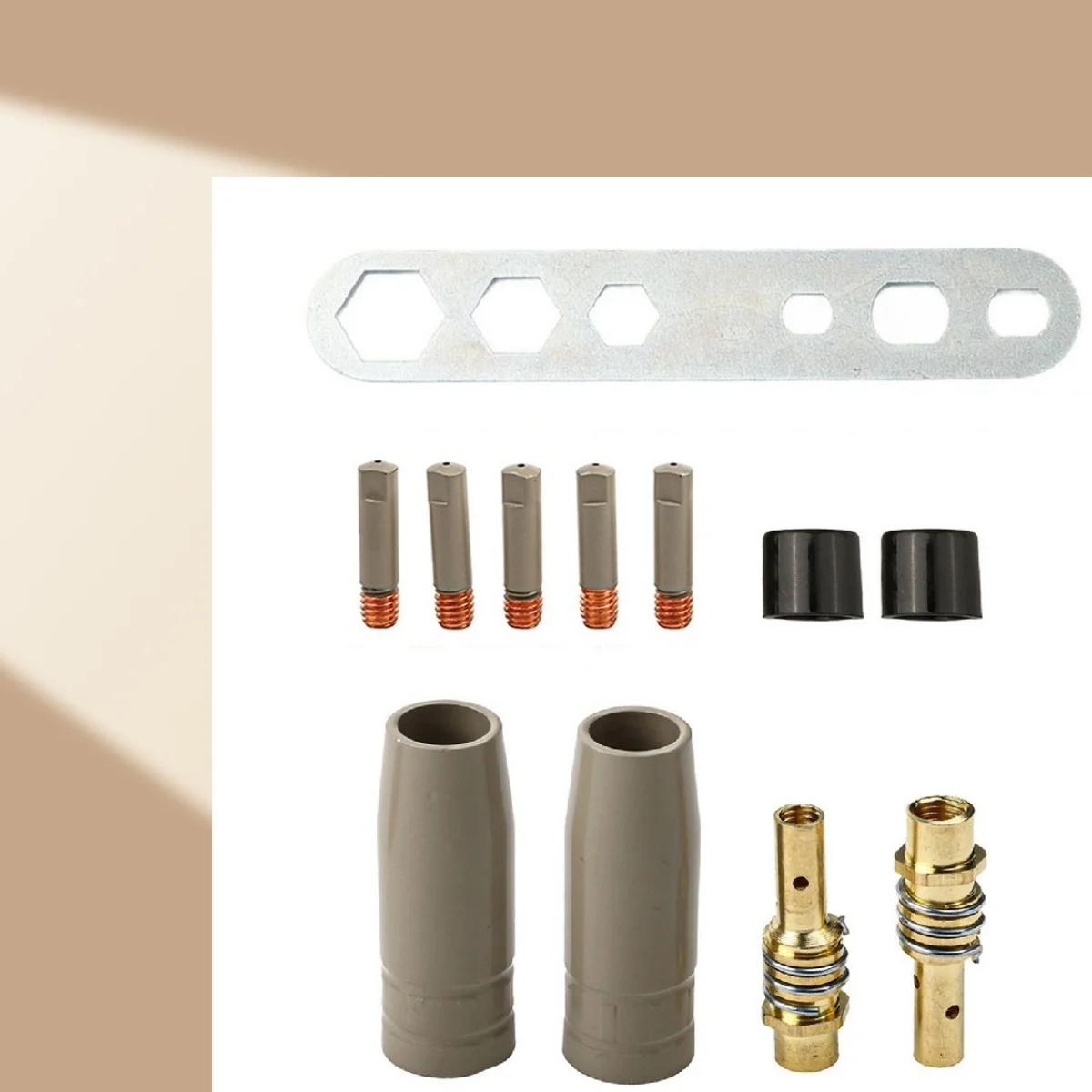 

12 шт. сварочное сопло для защиты покрытия 15AK, держатели контактных наконечников, гаечный ключ, антипригарный сварочный шлак, безвоздушный 0,6-1,2 мм