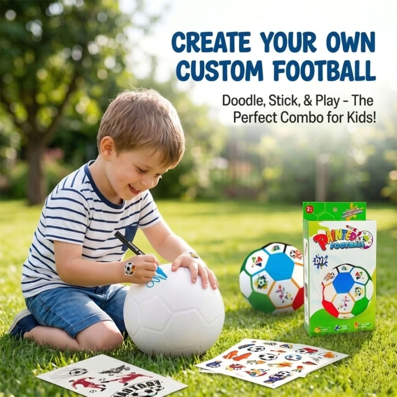 

Colorful Artistic Inflatable Soccer Ball For Kids Outdoor Fun And Physical Activities 16cm A2UB