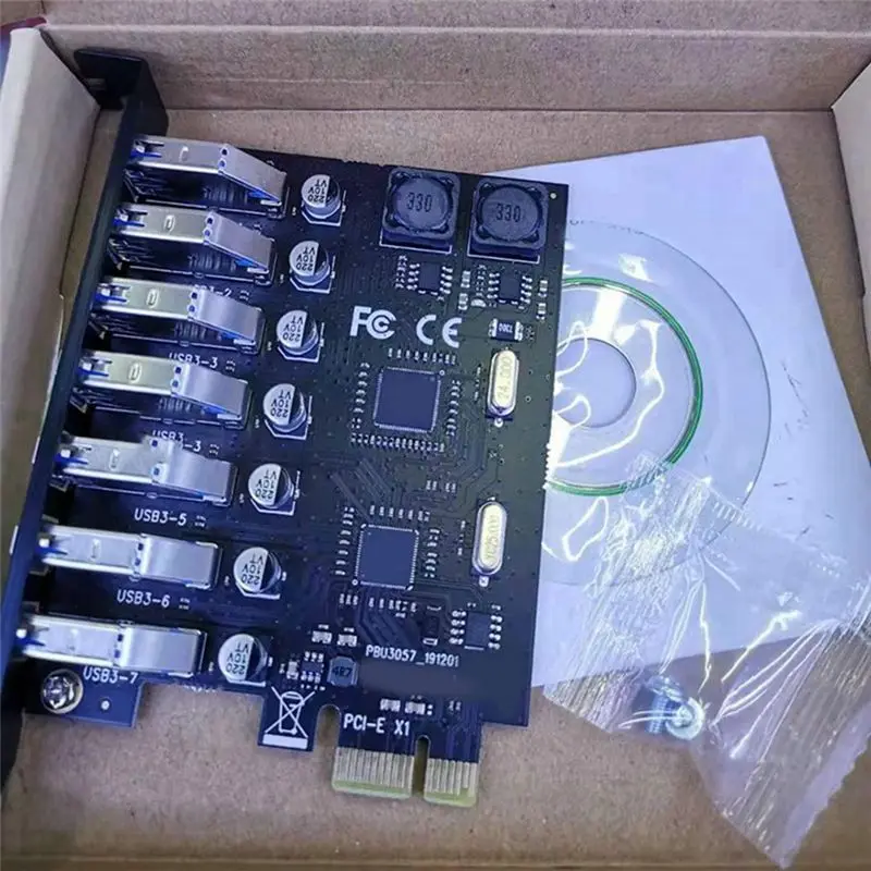 

Карта-адаптер A32M PCIE-USB3.0, 7 портов USB 3.0, PCI-E, для настольных компьютеров, с внешним блоком питания