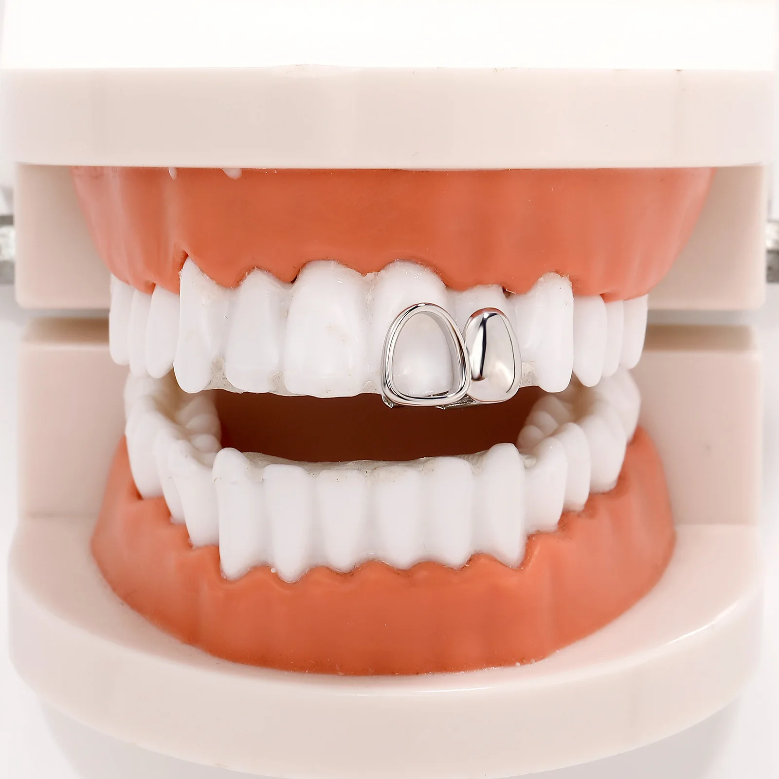 RACHELZ الهيب هوب مختلط مزدوج الجوف الأسنان Grillz الشرير لامعة الأسنان قبعات للنساء الرجال المجوهرات عيد الميلاد تأثيري هدية #5