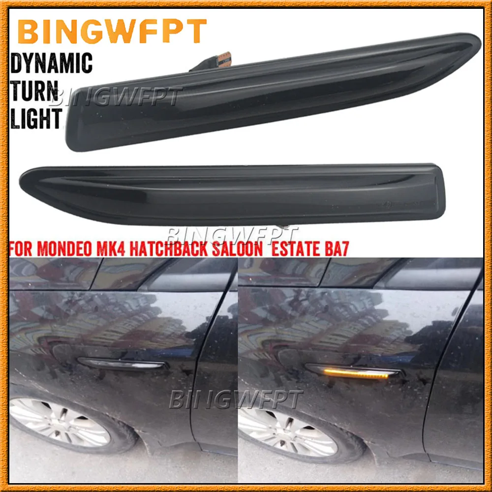 

Smoke Dynamic LED Side Marker Light Amber Turn Signal Blinker Lamp For Ford Mondeo Mk4 Hatchback Saloon Estate (BA7) 2007-2015