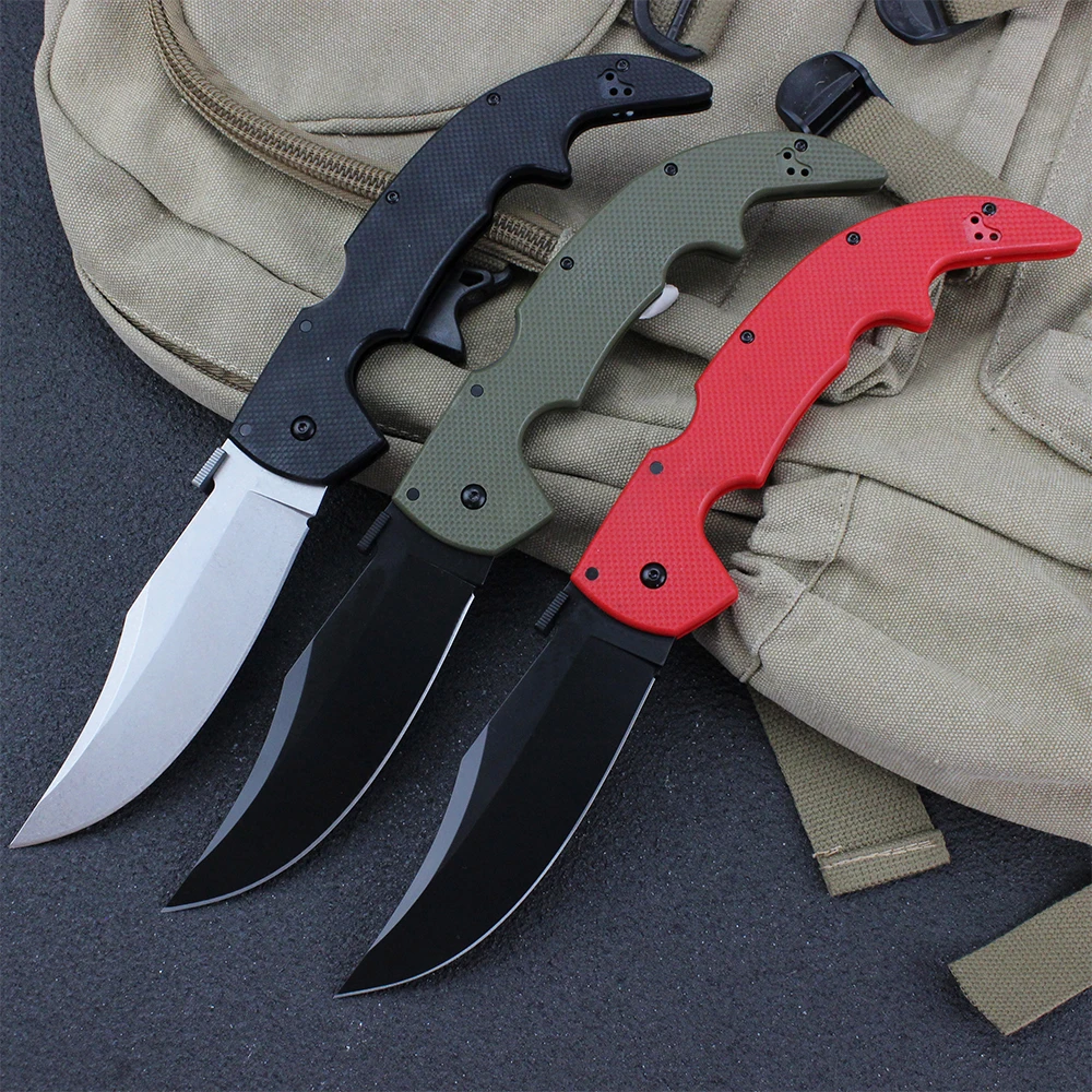 12.4'' Large/Medium Size Cold Outdoor Folding Knife AUS-10A Steel Blade Professional Military Survival Hunting Knives edc Tools