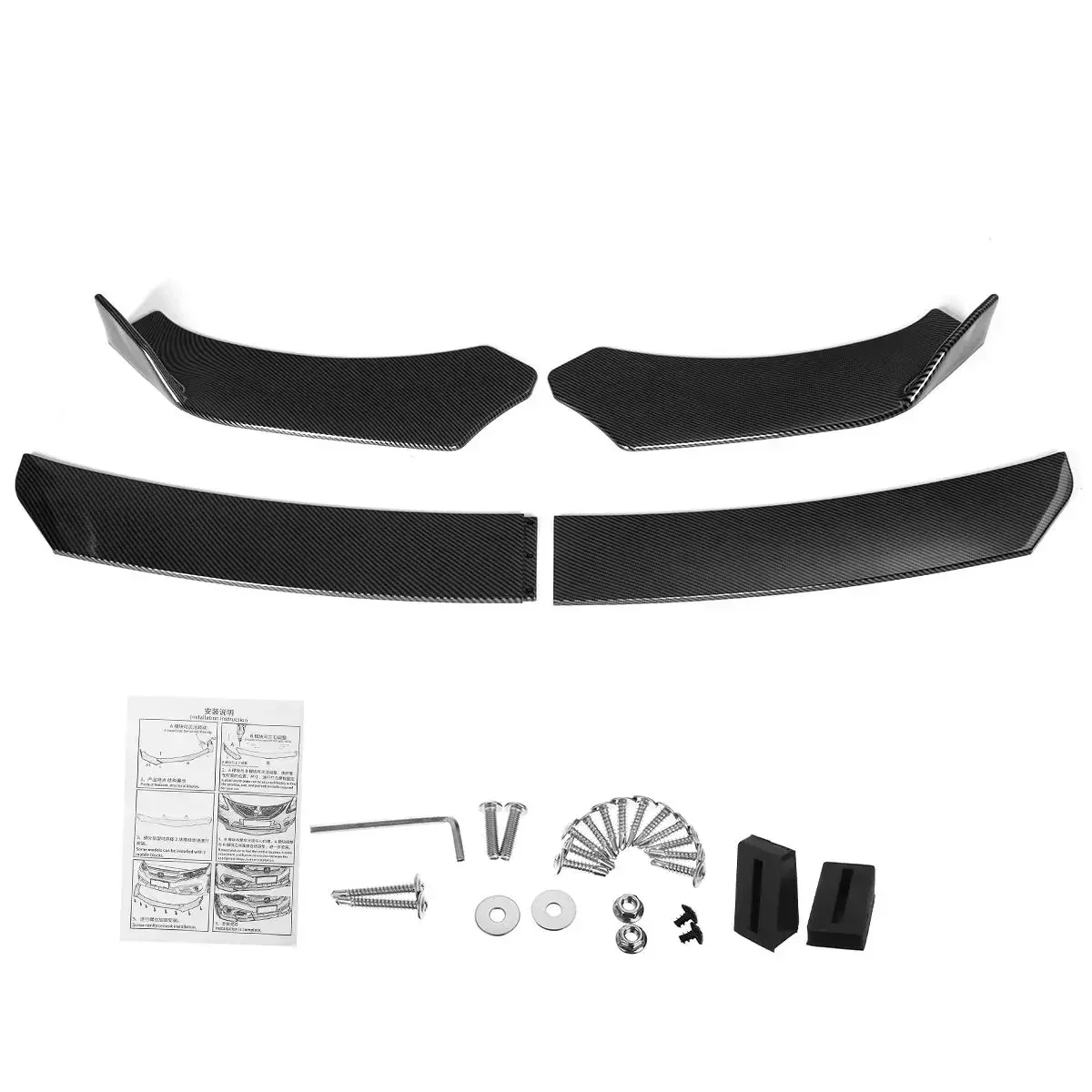 Car Front Bumper Splitter Lip Spoiler Body Kit Bumper Diffuser Lips Universal For SEAT LEON FR 5F MK3 MK3.5 MK5 For Ibiza 6J 6L