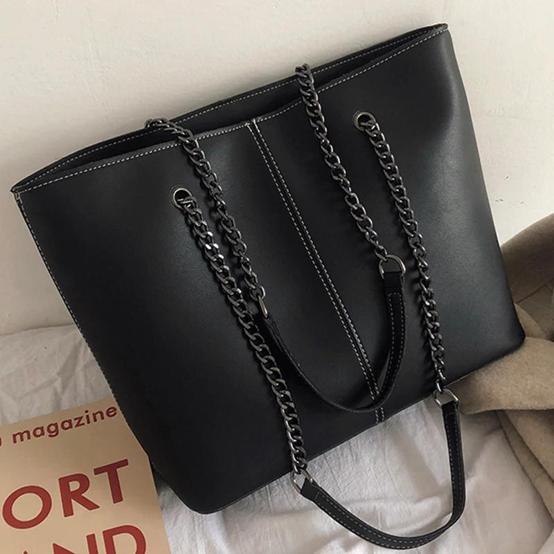 Women Casual Hand Bags Ladies Chain Design Handbags High Quality PU Leather Shoulder Bag Large Capacity Tote Bag for Women 2021