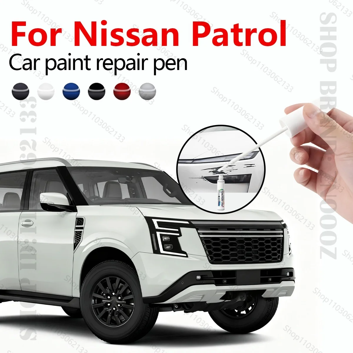 

Ручка для ремонта автомобильной краски, аксессуары для ремонта царапин, белый QAC, черный KH3, серебристый K23 для Nissan Patrol Warrior 2021-2025 гг.