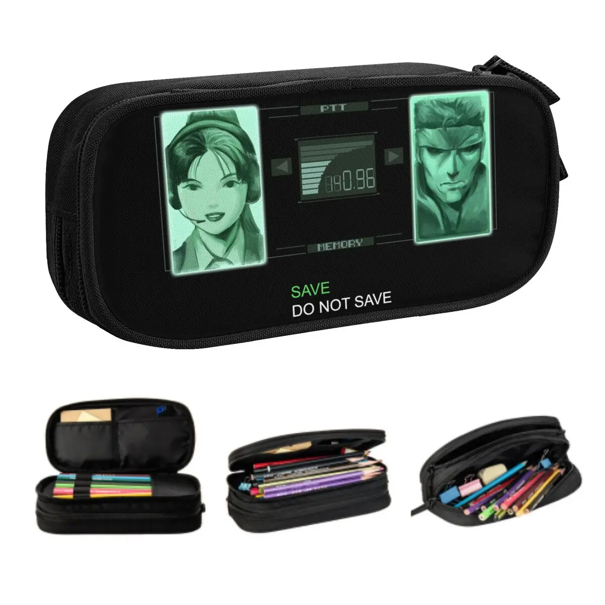 Metal Gear Solid Codec Pencil Case para Meninos e Meninas, Grande Capacidade, Video Game Lover, Pen Bag, Box, Acessórios Escolares